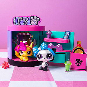 Большой игровой набор LITTLEST PET SHOP "Сюжет", Станция стиля, панда, шиншилла, енот